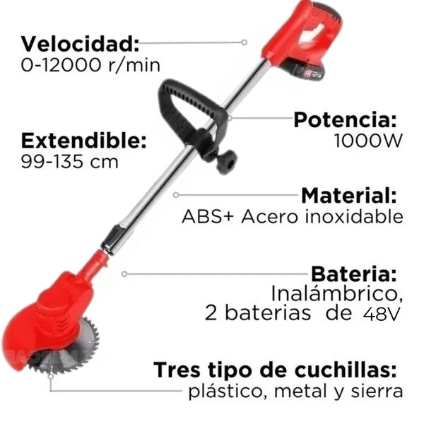 Cortadora de Césped Inalámbrica + 2 BATERÍAS - Potencia y Precisión Sin Cables 🔥