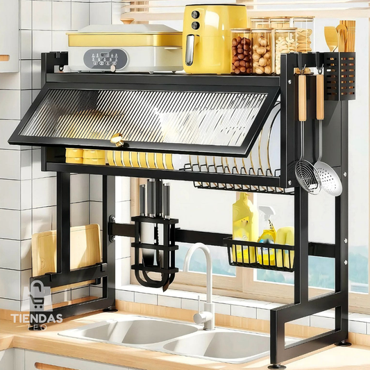 ESCURRIDOR DE PLATOS GRANDE EN ACERO INOXIDABLE - 50% DESCUENTO HOY (FB)
