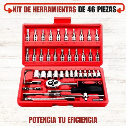 KIT DE HERRAMIENTAS 46 PIEZAS PROFESIONAL