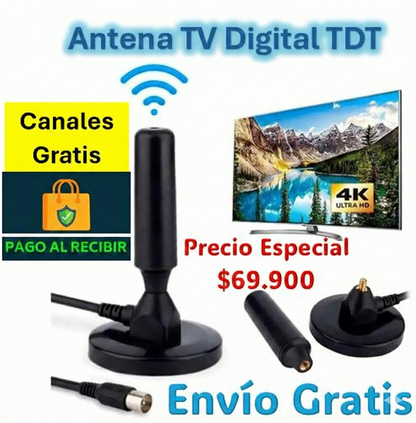 ANTENA HD TV DE ALTA CALIDAD UNIVERSAL - ANTENA 4K - 50% DESCUENTO