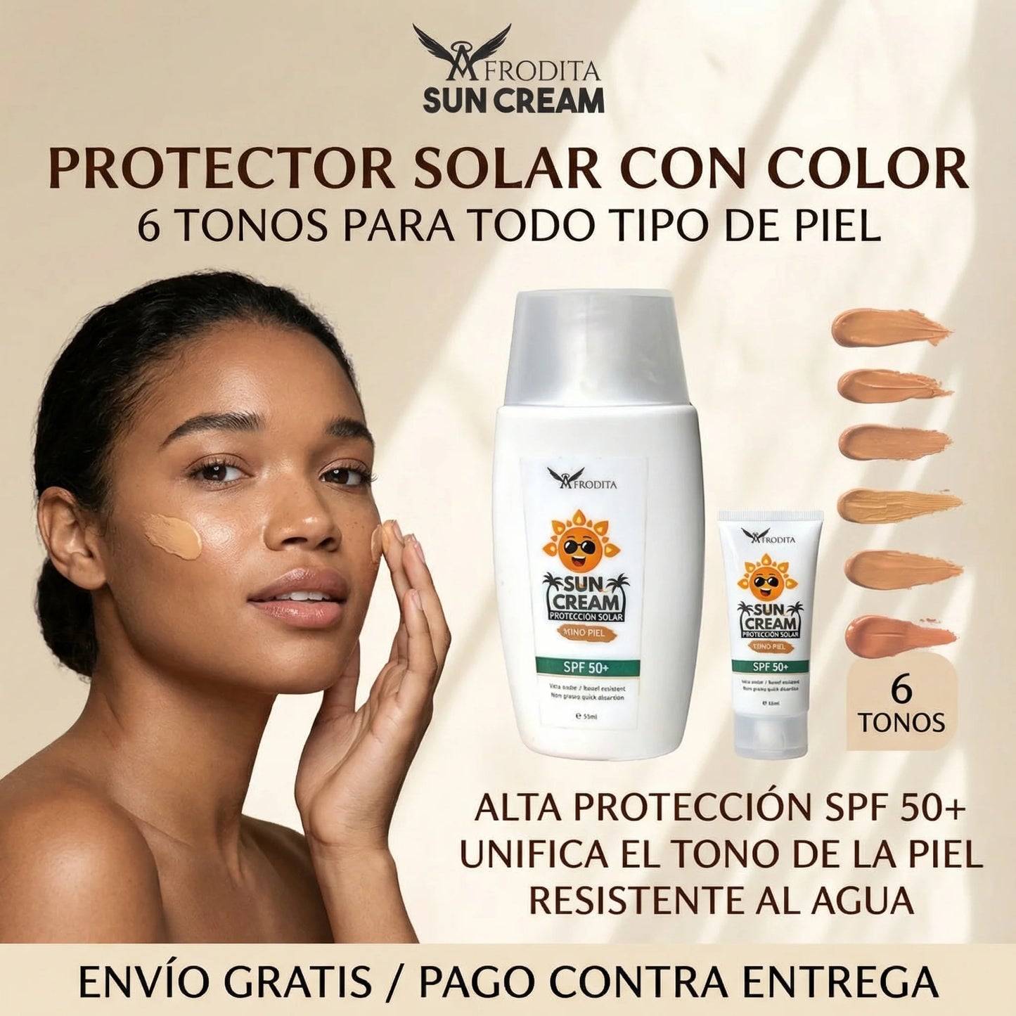 PROTECTOR SOLAR SUN CREAM CON TONO