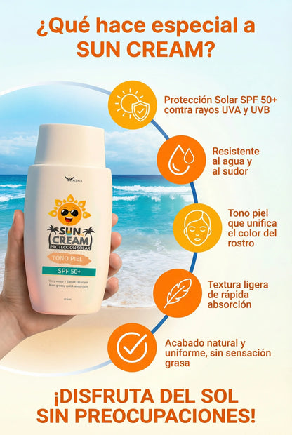 PROTECTOR SOLAR SUN CREAM CON TONO