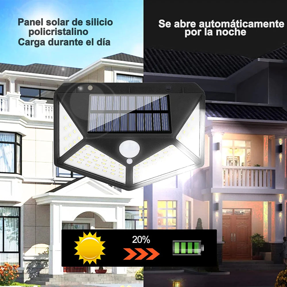 LUZ SOLAR CON SENSOR DE MOVIMIENTO PARA EXTERIORES