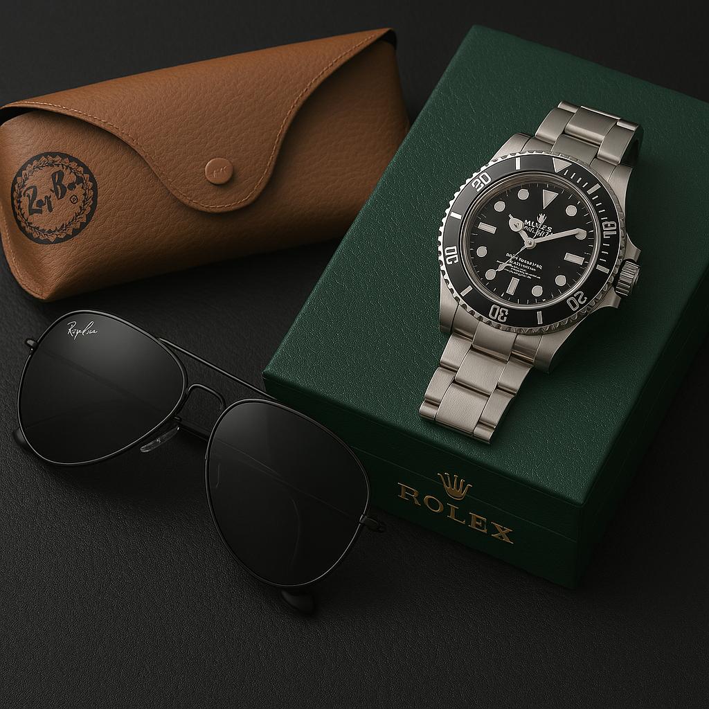 RELOJ ROLEX SUBMARINER  + GRATIS 1 GAFAS RAYBAN TIPO PILOTO